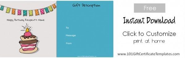 gift certificate template for kids