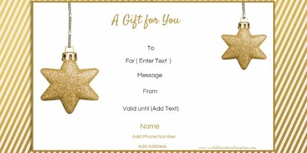 Editable Christmas Gift Certificate Template Free