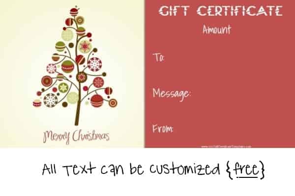 Free Printable Christmas Gift Certificate Templates