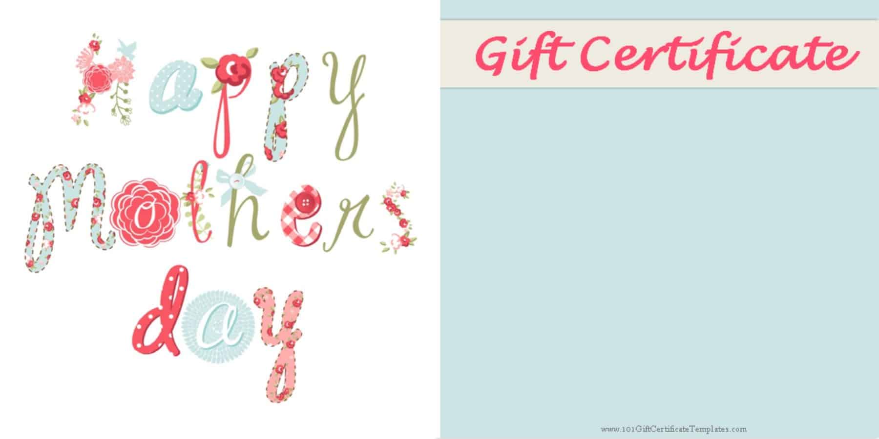 Mother s Day Gift Certificate Templates