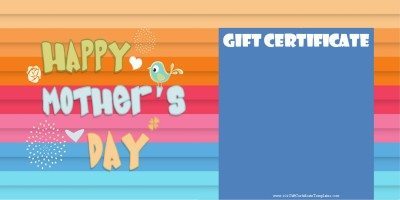 Mother's Day Gift Certificate Templates