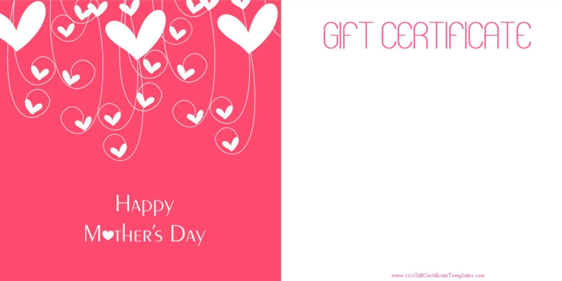 Mother s Day Gift Certificate Templates