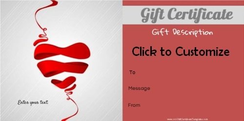 Free Valentines Day Gift Certificate Template | Customize Online