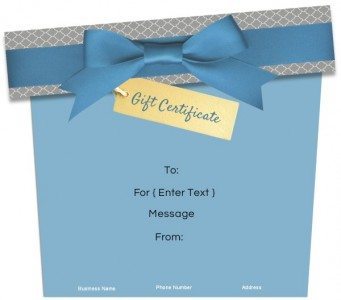 Blue 3-Up Printable Gift Certificate Paper Stock