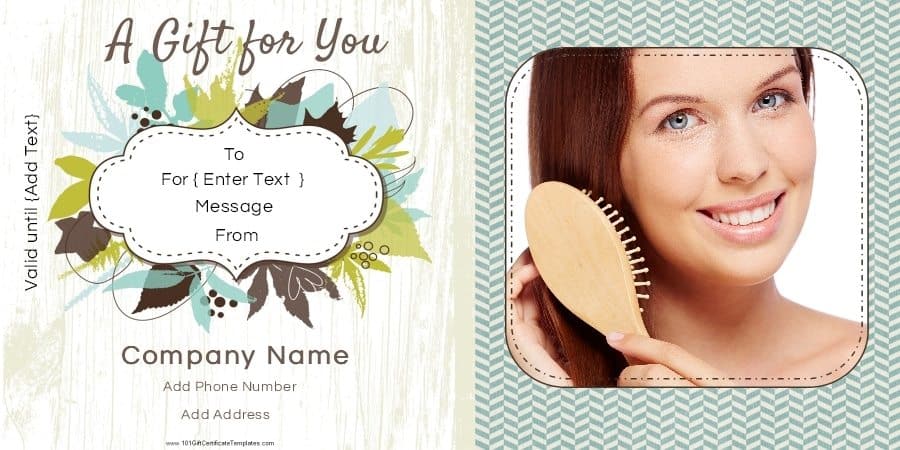 Printable Hair Salon Gift Certificate Template Hair Stylist Etsy 