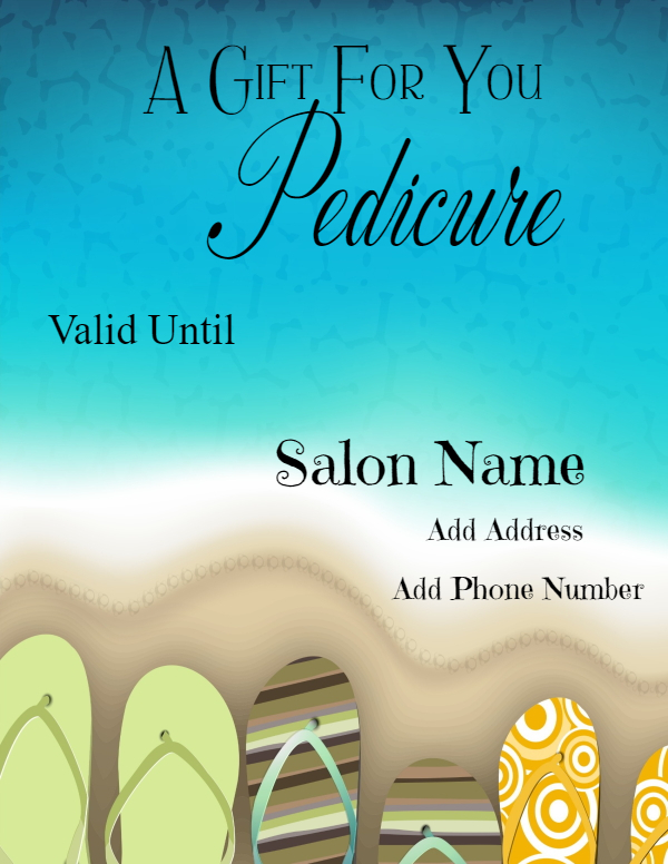 Gift Certificate Pedicure Template Word Gift Certificate Pedicure 