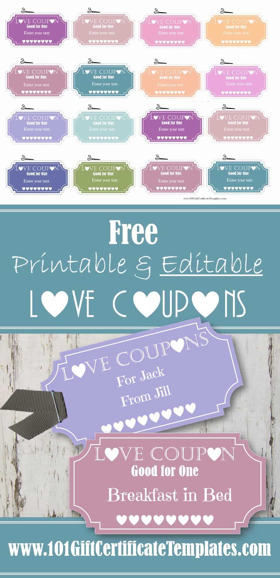 Paper Paper Party Supplies Templates Editable Love Coupons For Him