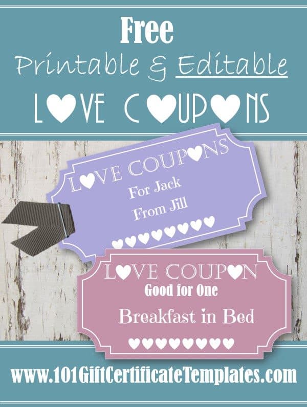 Create a cute Book of Love Coupons using pretty (and free!) printables