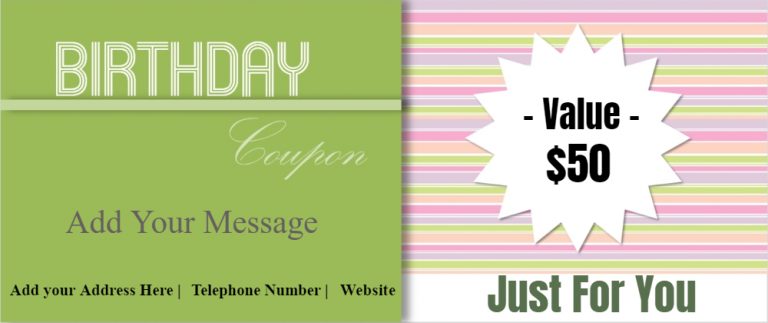 FREE Birthday Coupon Template - Customize Online & Print