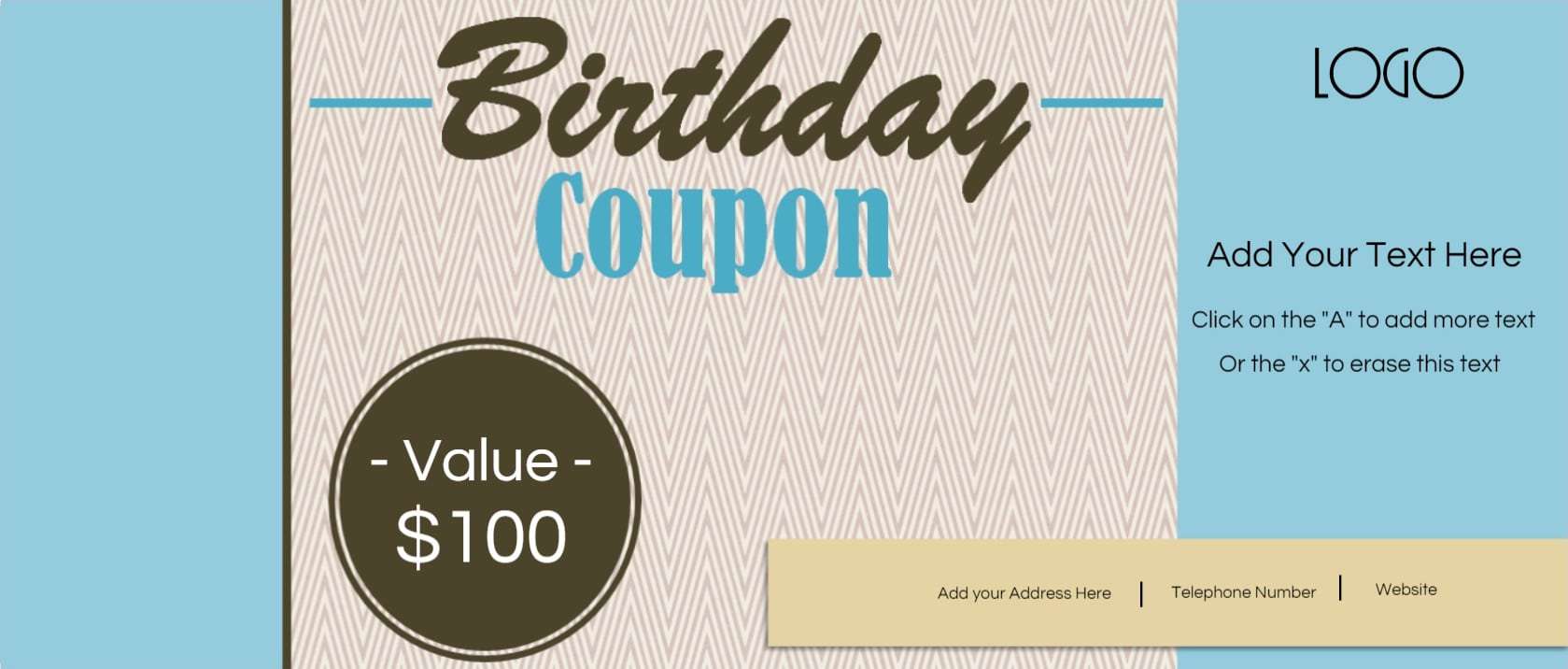 Free Custom Birthday Coupons - Customize Online & Print at 