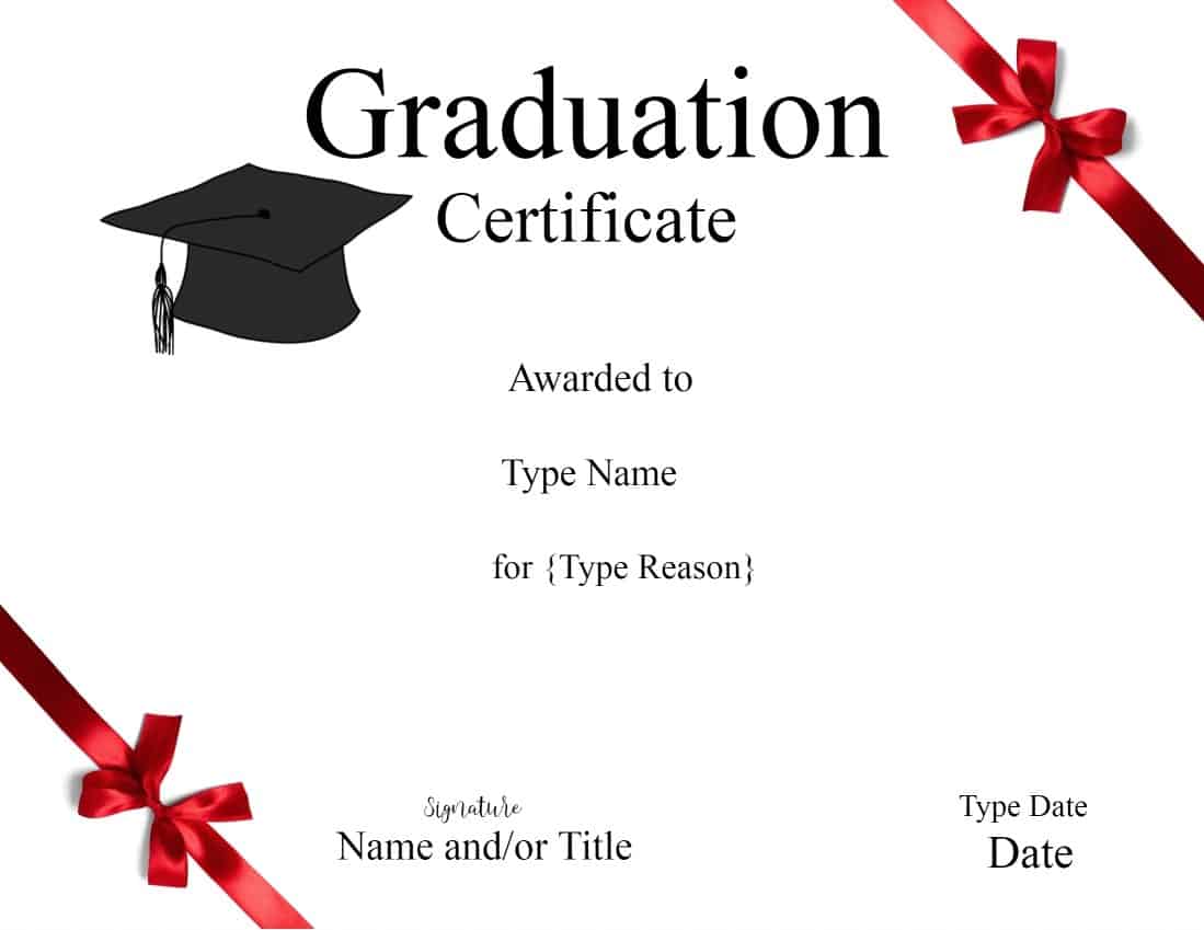 Free Printable Graduation Certificates Template - Printable Templates