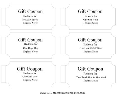 Free Printable and Editable Coupon Book for Dad